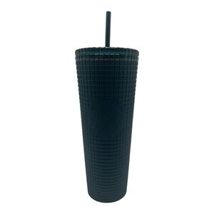 Starbucks Navy Blue Soft Touch Grid Tumbler Cold Cup Venti 24‎ oz Logo 2023